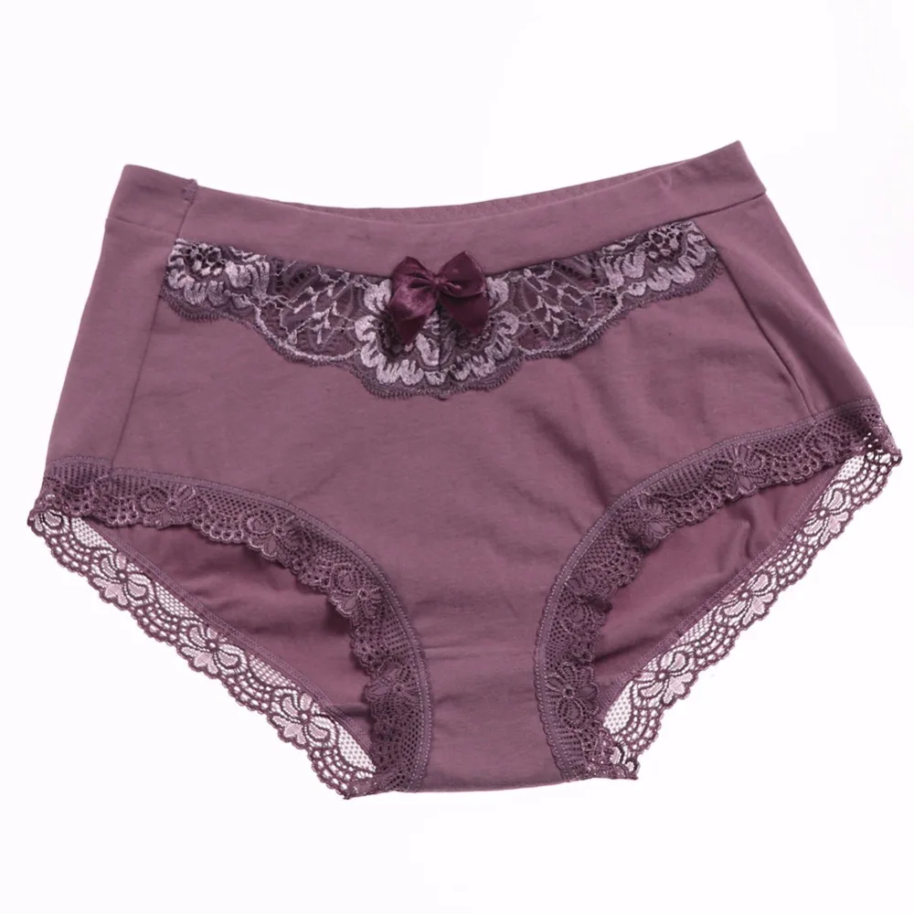 

3XL 4XL 5XL Underwear Women Cotton Panties Plus size Briefs Underpants Female Lace Bow high quality Knickers