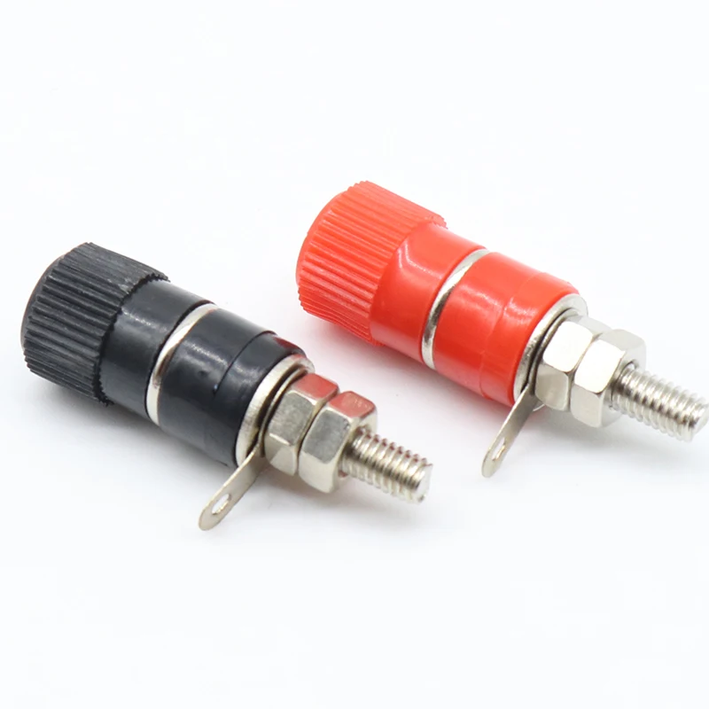 High Quality 1 pair (RED + BLACK) Amplifier Terminal Binding Post Banana Plug Jack Panel mount connector