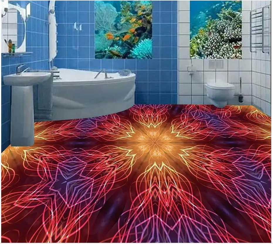 

3D stereoscopic pattern Waterproof floor mural painting Custom Photo waterproof self-adhesion home decoration