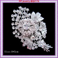 Retail Cheapest Price Vintage Style Women Fashion Hot Crystal Bunch Of Flower Wedding Bridal Brooch Big Luxury Brooch Pins