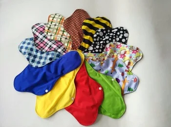 Hot Koop Herbruikbare Wasbare Bamboe Doek Pads, Menstruele Sanitair Moederschap Mama Pad, print Kleur En Effen Kleur Gratis Verzending