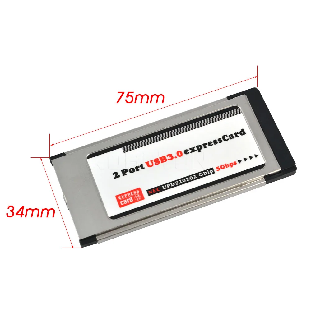 Adaptador de tarjeta PCI Express a USB 3,0, 2 puertos duales, PCI-E, ranura de 34 MM, convertidor ExpressCard, 5 Gbps, para PC, gran oferta