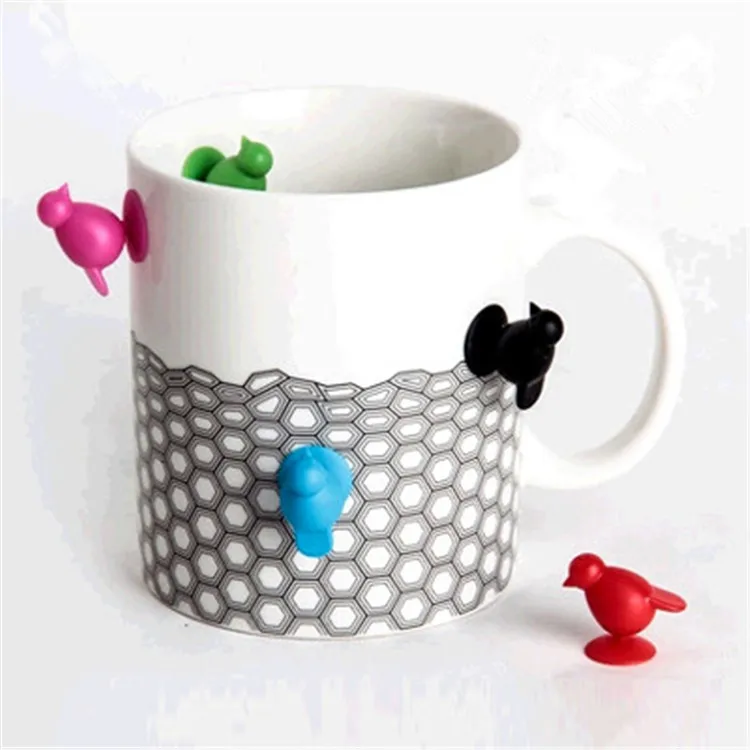 Set of 6pcs Reusable Silicone Lips Sticky Wine Glass Charm Tags Markers