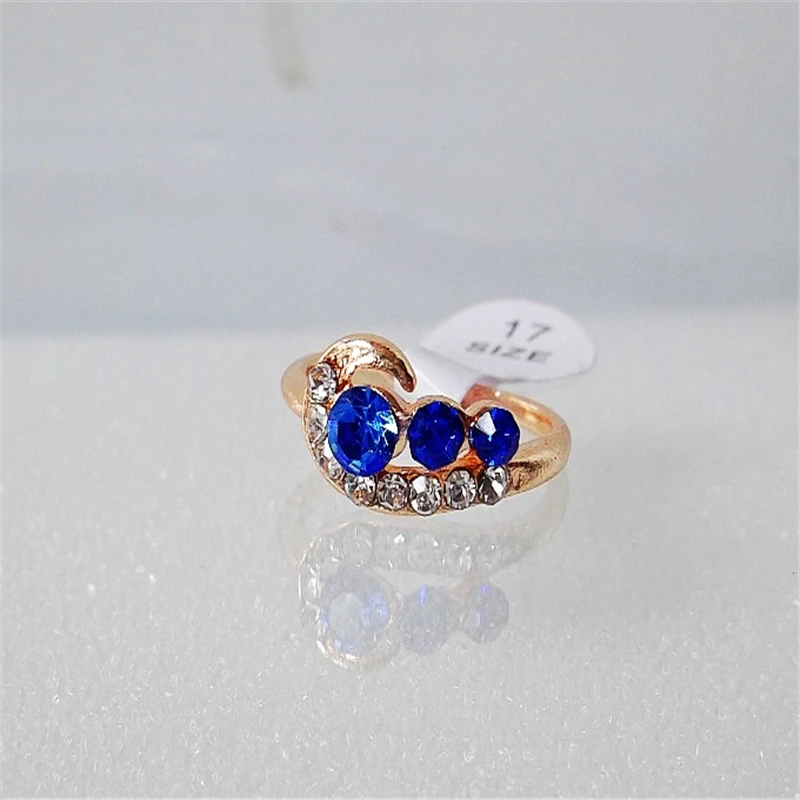 QianBei 2018 Fashion Jewelry Gold Color Rhinestone Rings Women Hot Wholesale Mixed 50pcs/Lots Party Gifts Free Shipping