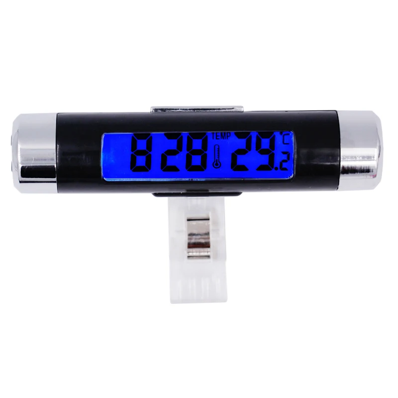 Air Outlet Clip-on type 2 in1 Digital Car Thermometer Clock temperature Display Blue Back Light   25%