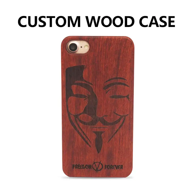 60 pcs DIY Luxury Novelty Retro Bamboo Wood Skull Carving Case for iPhone 8 Wooden Case Cover for iPhone 7 Customized Phone Case