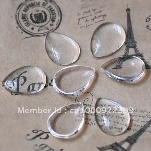 Free Shipping - 18x25mm Teardrop Clear Glass Domes Cabochon Cameo Cover Cabs for Jewelry Diy Findings Settings Wholesale