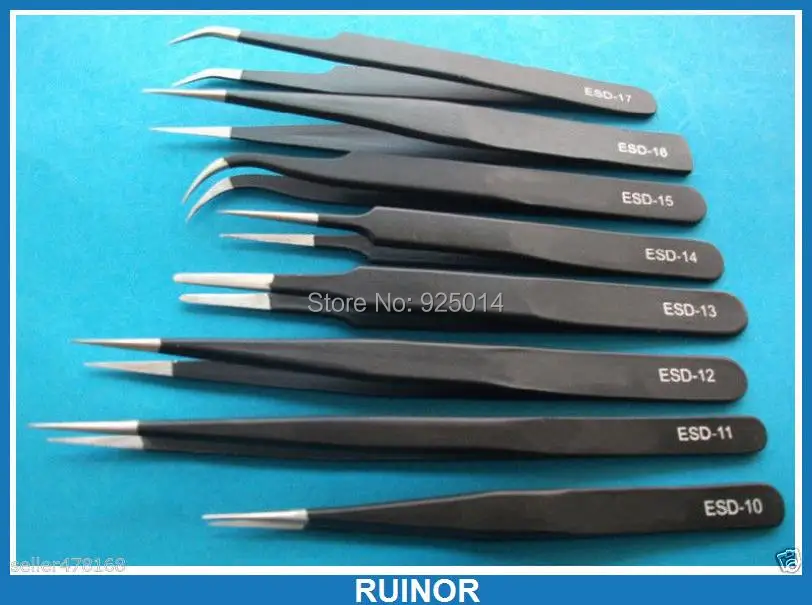 

16PCS Non-magnetic Stainless Steel ICs SMD SMT Tweezers Plier Tools for Jewelry