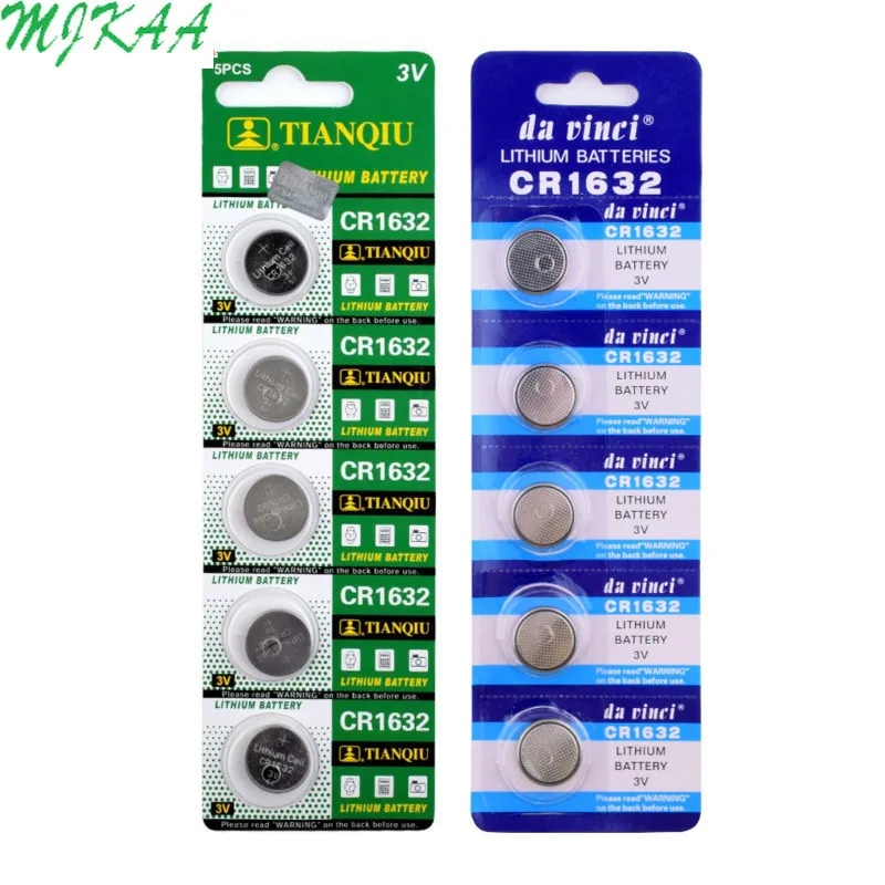 5pcs/pack CR1632 Button Batteries LM1632 BR1632 ECR1632 Cell Coin Lithium Battery 3V CR 1632 For Watch Electronic Toy Remote