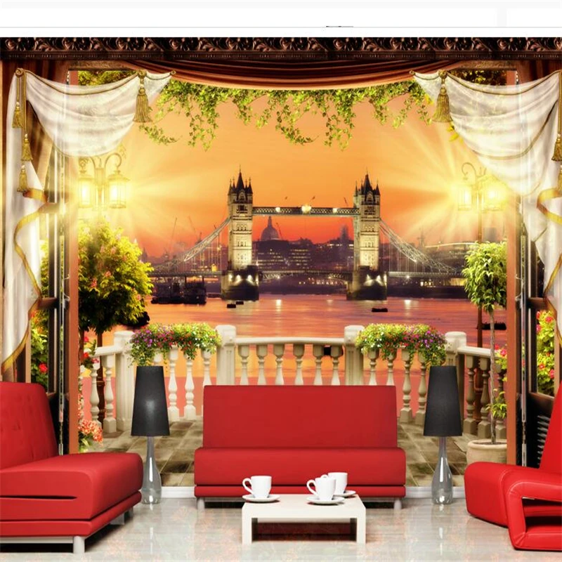 

wellyu papel de parede para quarto Custom wallpaper 3D Stereo London City Night Scene wall papers home decor behang