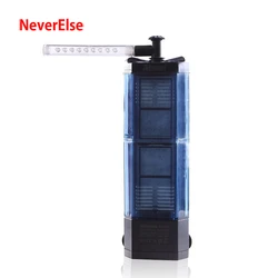 Aquarium Corner Filter Pump Spray Bar Flow Control Clean Water 2.5W Submersible for Small Nano Fish Turtle Tank Add Air/Oxygen