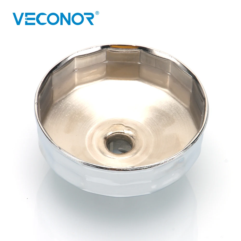 Veconor-Square Dr. Steel Oil Filter Wrench Cap, Housing Tool Remover, 14 Flautas, Universal para Golfe, Jetta, Passat, BMW, 73mm-74mm, 1/2"