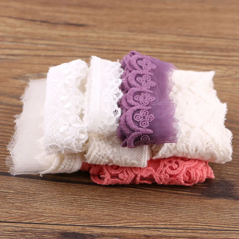 2 yards 1.7-7.5cm cotton lace fabric DIY fabric lace flower gift ribbon decoration material color cotton lace