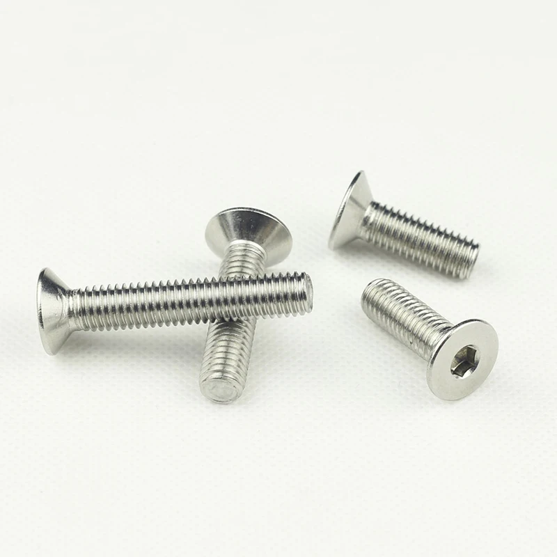 50Pcs DIN7991  JISB1194 Stainless Steel 304 Hexagonal Countersunk Screw Flat Head Hex Socket Machine Screw Bolt M2 M2.5 M3 M4