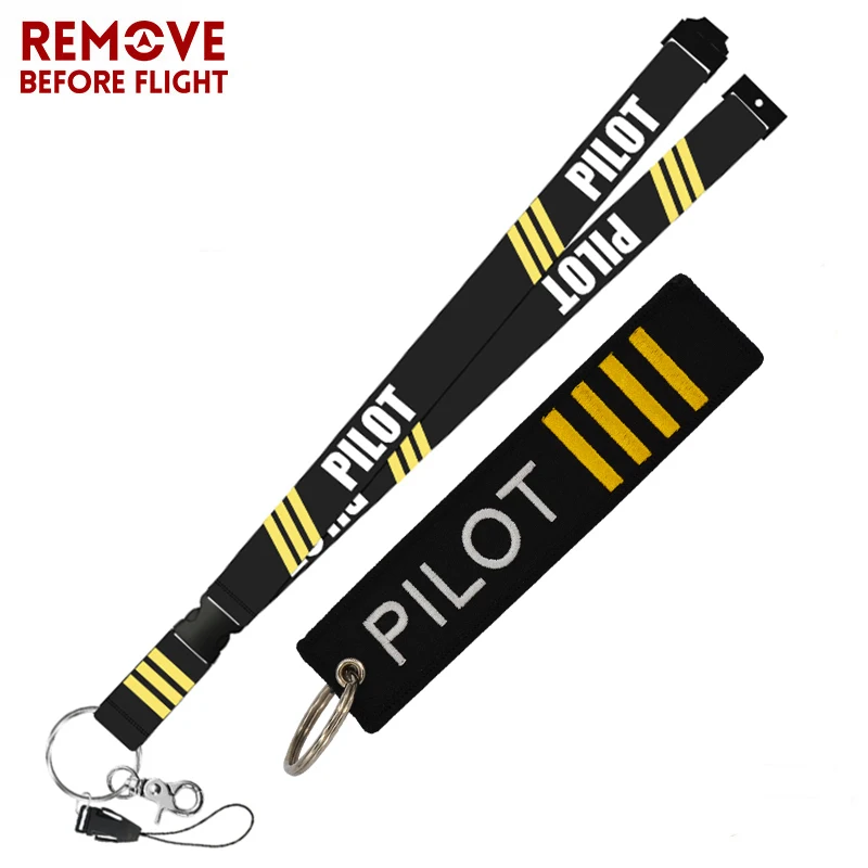 Remove Before Flight  Aviation Gifts Lanyard Keychain Turbo Keychain Crew Neck Strap Pilot Lanyard Keychain Anti Static Keychain