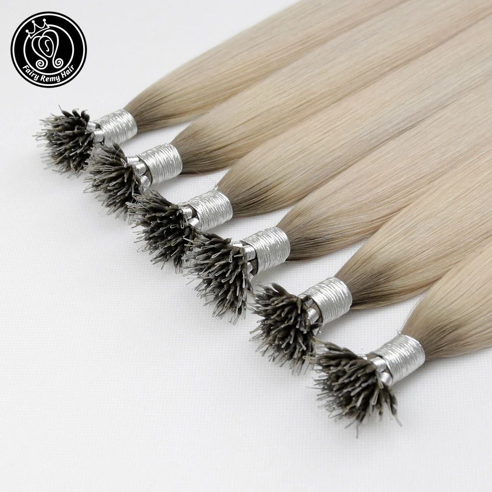 Wróżka Remy włosy Pre Bonded Micro Link doczepy z ludzkich włosów lód blond kolor 16-24 Cal 0.8 g/s mikro koraliki prawdziwe Remy ludzkie włosy
