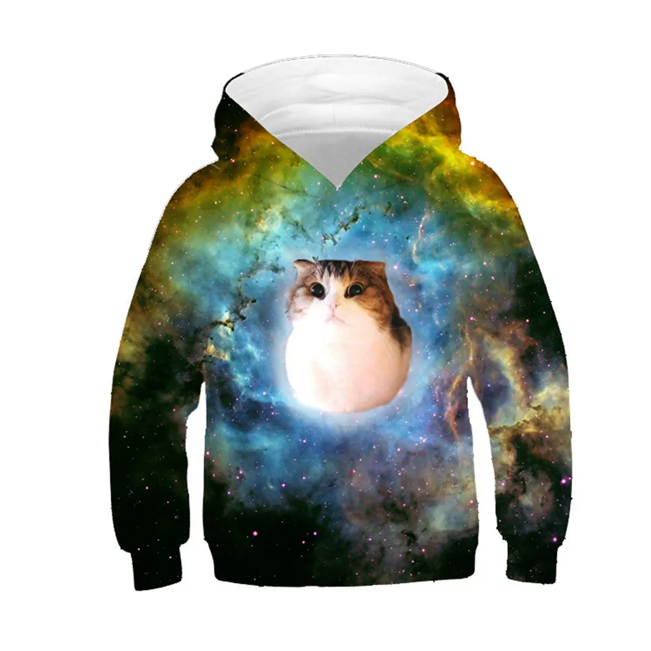 2022 Children Sweatshirt Kids Colorful Space Galaxy Lovely Animal Panda Brand Design Hooded Hoodie Boy/Girl Fashion Clothes Tops