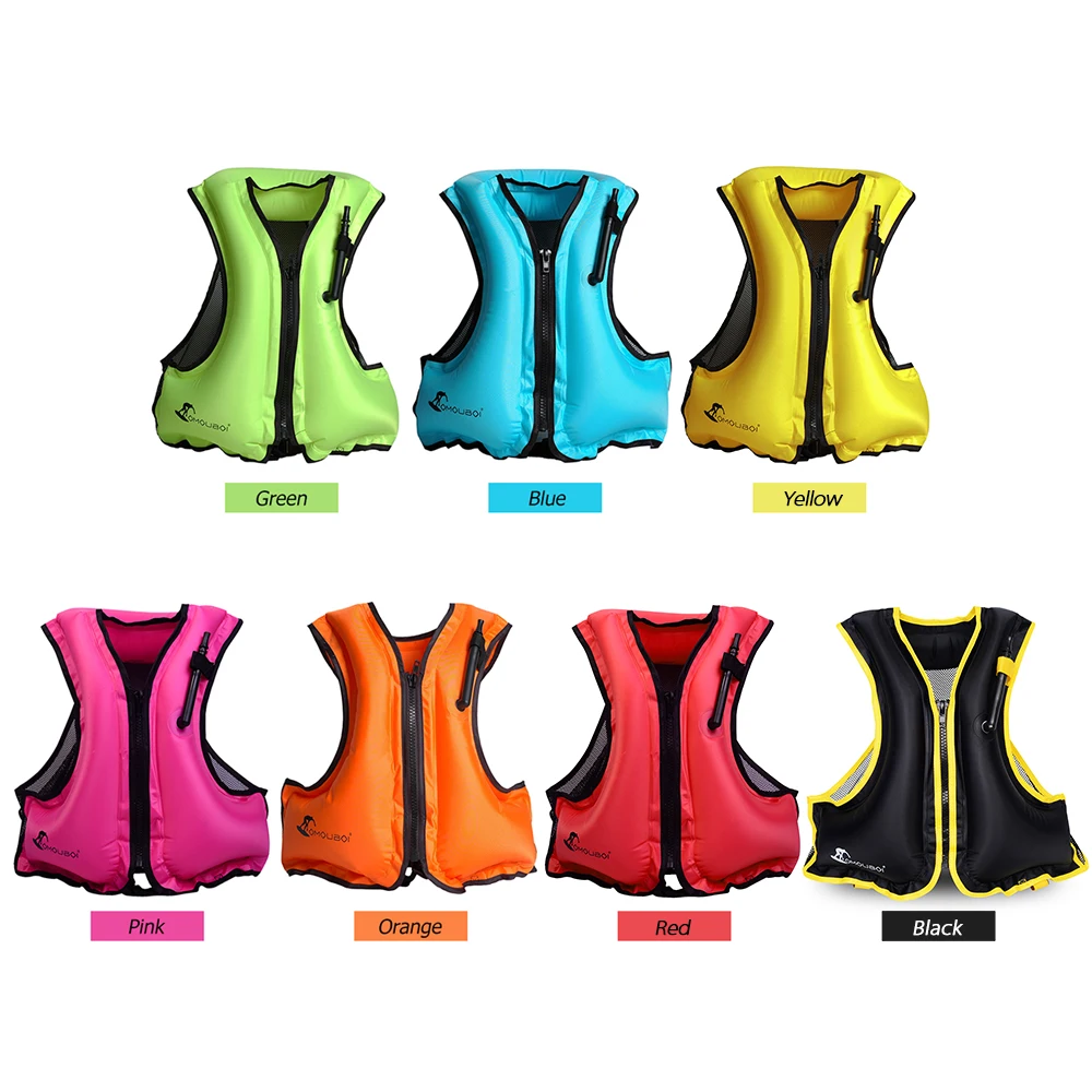 Adult Inflatable Life Jacket Swim Vest Snorkeling Floating Life Vest Swimming Drifting Surfing Water Sports Life Saving Jacket