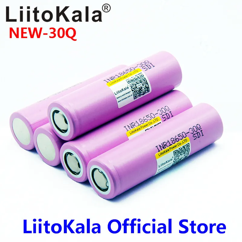 LiitoKala For  New INR18650 30Q 18650 3000mAh lithium Rechargeable battery For High discharge Batteries