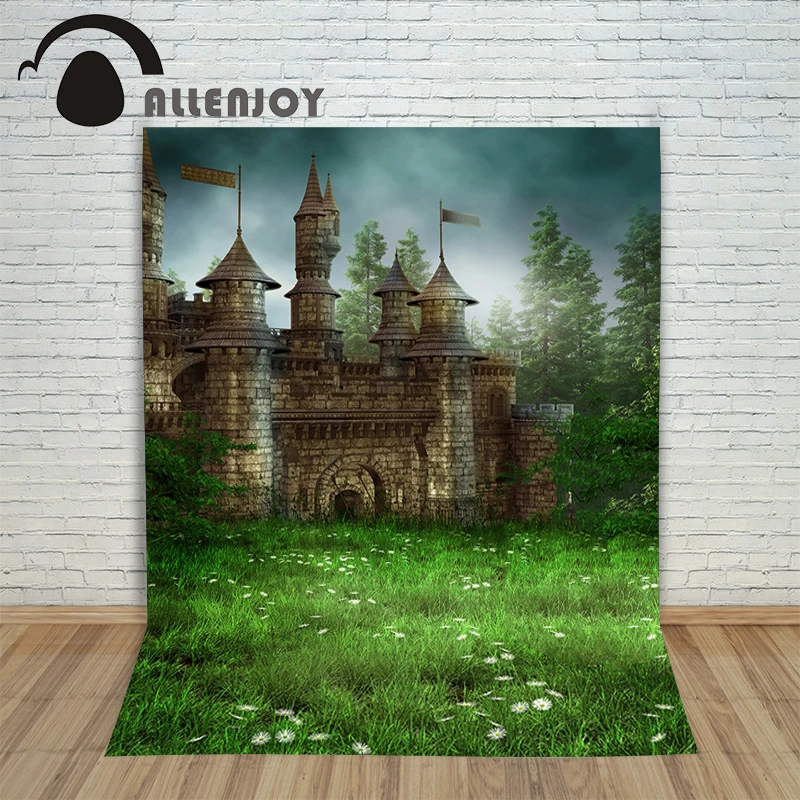 Vinyl photo studio background The castle grassland fairyland blurring backdrop picture children's photocall