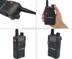 Baofeng UV-F8 + 136-174 mhz & UHF400-520MHz 듀얼 밴드 5 w/1 w 128ch fm 65-108 mhz 무료 이어폰 휴대용 양방향 라디오