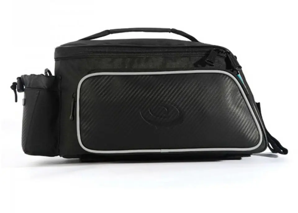 ROSWHEEL 10L Cycling Bike Carbon Fiber Leather Bicycle Rear Rack Seat Pannier Bag Pouch