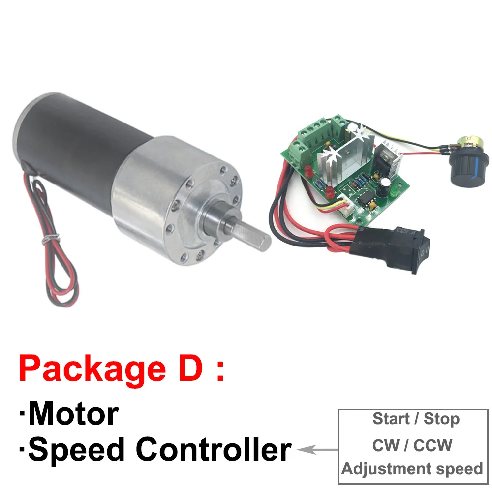 Magnete permanente 12V 24V DC motoriduttore coppia elevata elettrico basso numero di giri da 4 a 1270 giri/min In motore a corrente continua