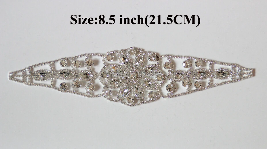 Free Shipping High Quality 5pcs/lot 8.5'' Crystal Rhinestone Applique for Wedding Gown Bridal Sash  Evening Wear LSAP005