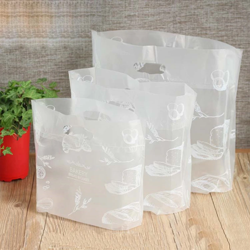 Plastic Bag Packing Tools Doggy Bag Disposable Case Take-out Package Bag Restaurant Nontoxic Transparent Baking Bag 50pcs/pack