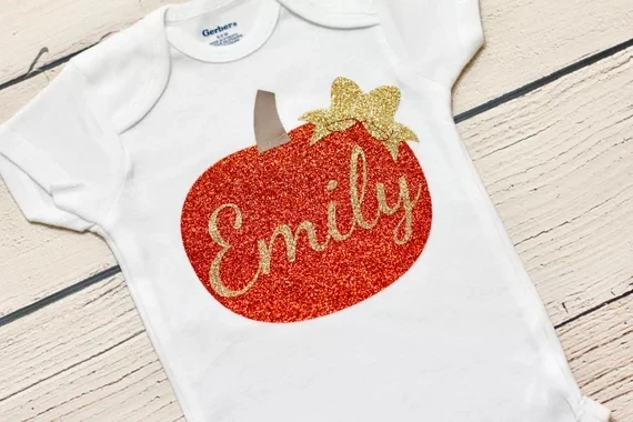 personalize Pumpkin first thanksgiving newborn baby shower bodysuit onepiece romper Outfit  kids t shirts birthday tees singlets