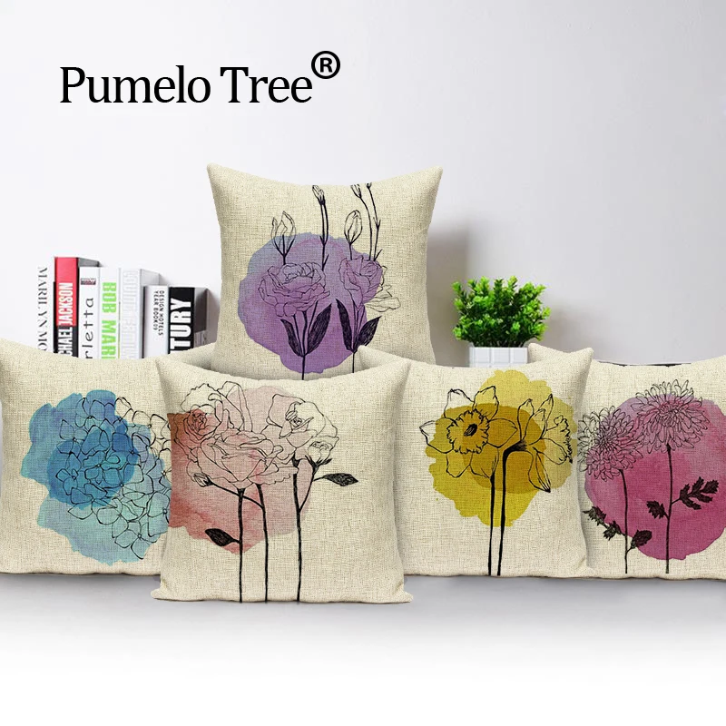 Colorful butterfly pillow cover Square  home cushions Dropshipping throw pillows animal linen cushions decorative cover cushion