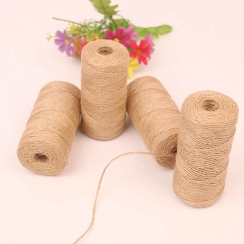 High Quality 2m Solid Color Linen Rope Wedding Party Holiday DIY Decorations Hang Rope Wedding Home Woven Decorative Rope