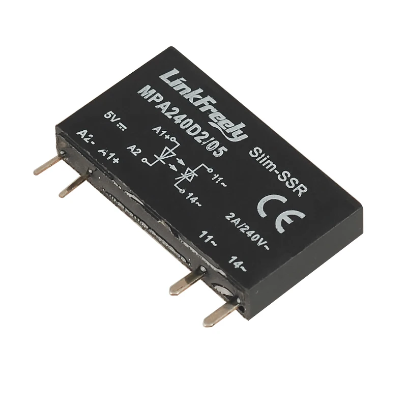 MPA240D2/05 4 Pin PCB Micro Voltage Relay Switch Module 5V DC In 240VAC/2A Output,Smart Auto DC AC SSR Solid State Relay Bank