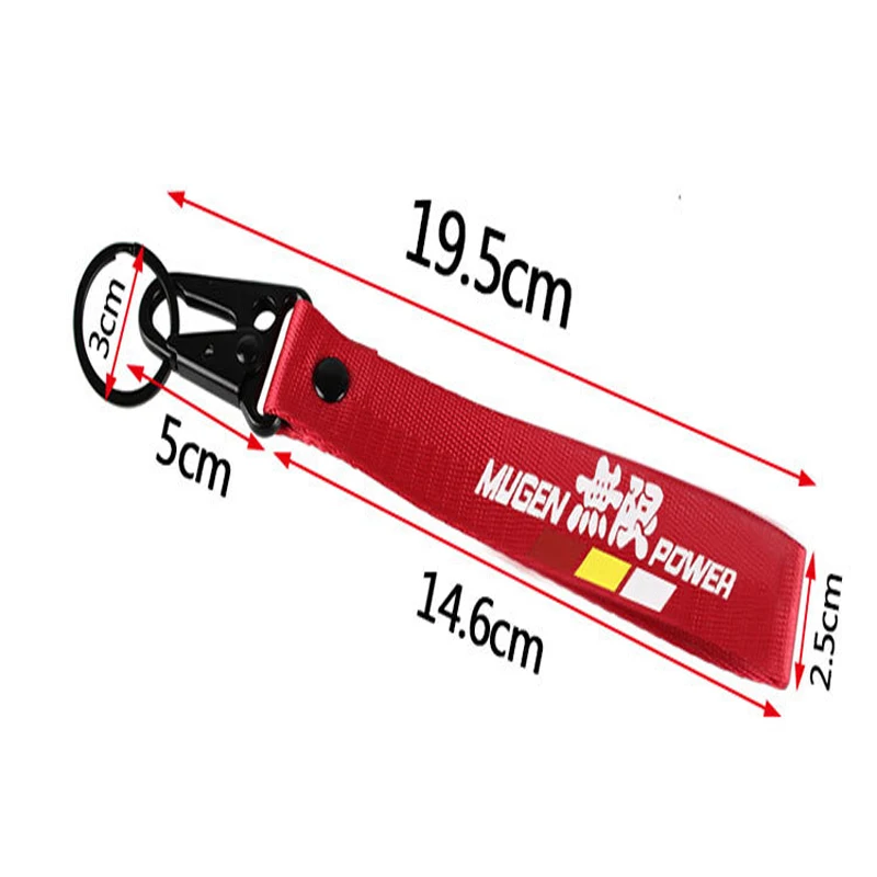 JDM Style For Honda Car Mugen Power Painting Cellphone Lanyard JDM Racing Car Keychain ID Holder Mobile Strap Key Ring