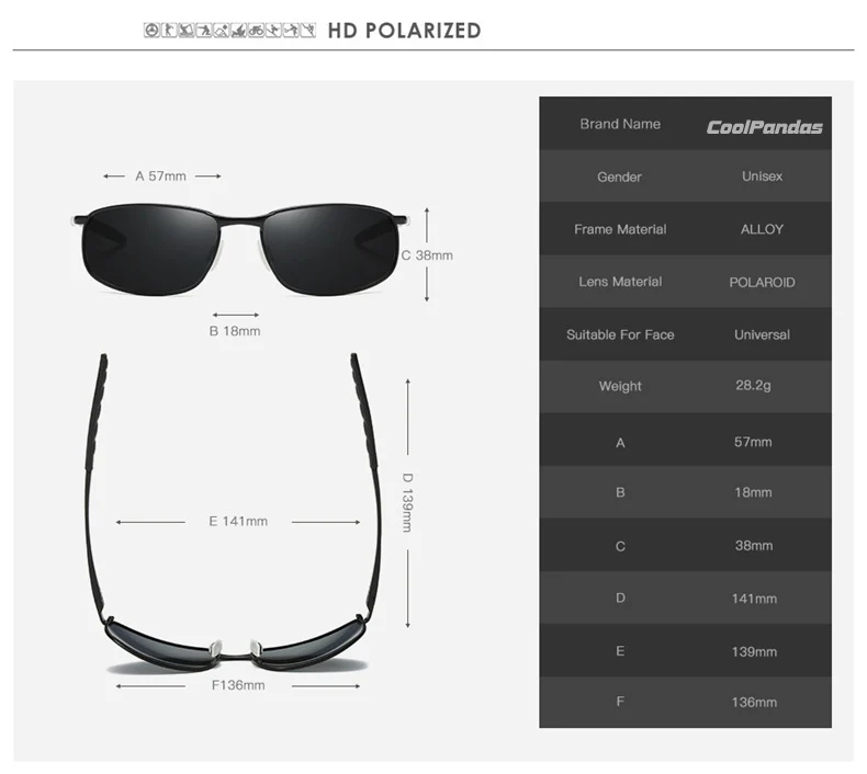 CoolPandas 2026 Polarisierte Sonnenbrille für Herren, Markendesigner-Sonnenbrille mit Kleinen Gläsern, Herren-Fahrerbrille, UV400-Schutz – Detail 5