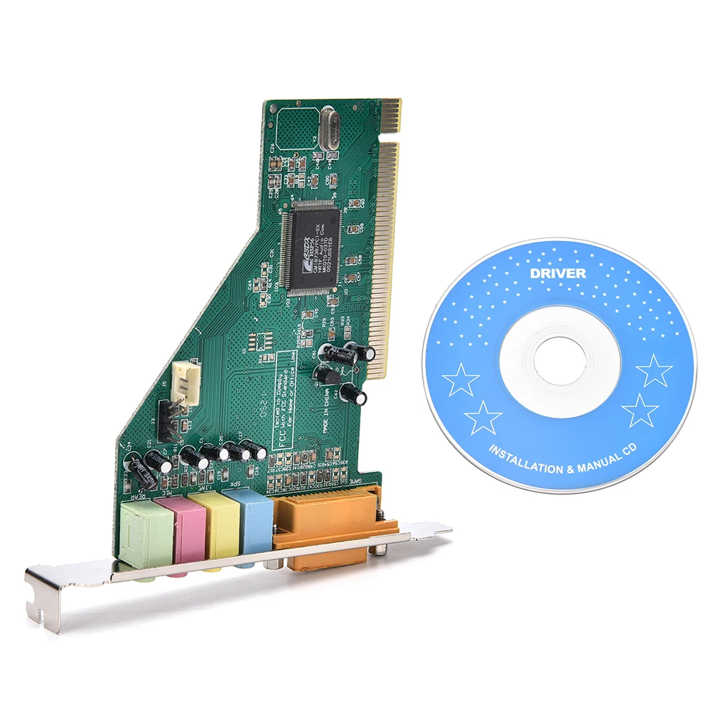 4 Channel 5.1 Surround 3D PC PCI Sound Audio Card w/Game MIDI Port Sound Card For PC Windows XP/7/8/10