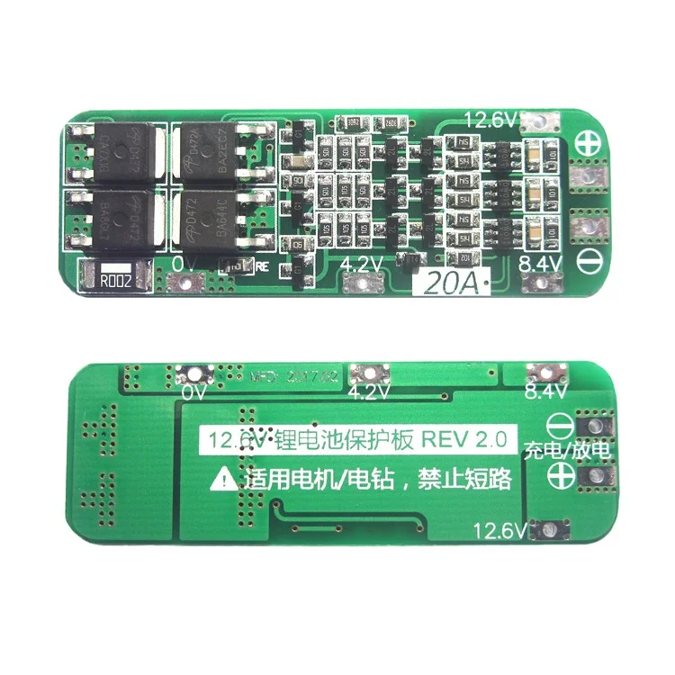 New Arrival 3S 20A Li-ion Lithium Battery 18650 Charger PCB BMS Protection Board 12.6V Cell 64x20x3.4mm Module