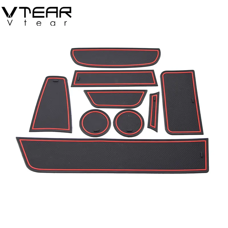 Vtear For Lada granta Anti-Slip mat anti slip gate slot cup pad door Interior decoration car-styling accessories sticky part