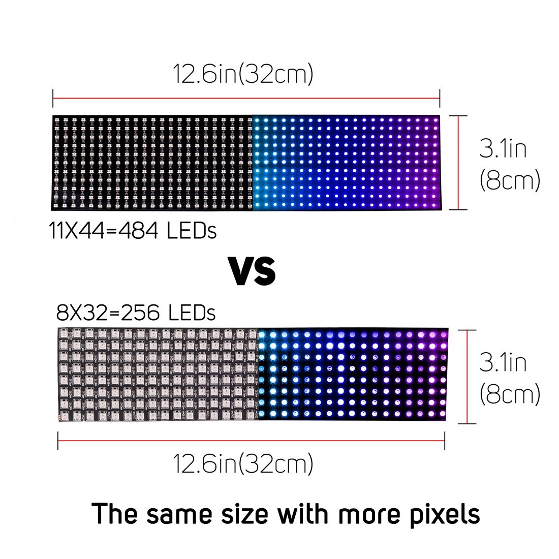 WS2812B SMD 2427 Mini Led Digital Individually Addressable Digital Flexible LED Panel Screen Full Dream Color 11x44 22x22 DC5V