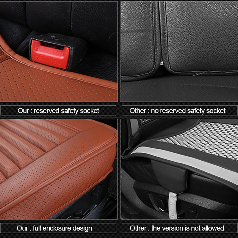 Leather Car Seat Cover Interior Auto Seats Cover Cushion Four Seasons Protector Mat Universal Seat-Cover Carpet Auto Accessories