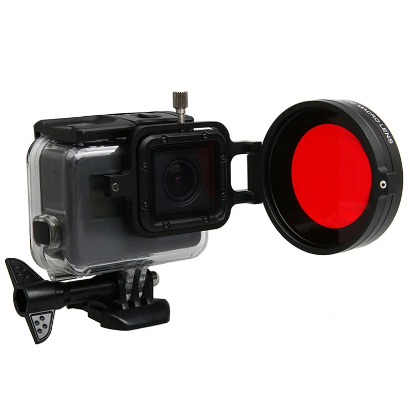 Filter close up +16 Macro Red Diving Underwater Filter Filtors Sets for Gopro Hero 5 6 7 BLACK Waterproof Case Accessorie