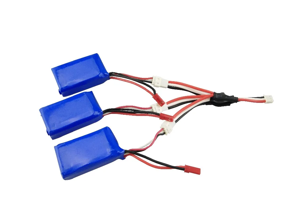 Wltoys 3 x 1100mAh 25C Battery Charging Set 7.4V Charger With Charging Cable For Rc Car Parts A949 A959 A969 A979 L959