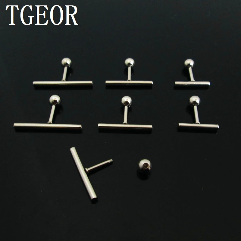 Charm titanium plated colors 1 Pair 16G stick surgical Stainless Steel ear tragus piercing earring