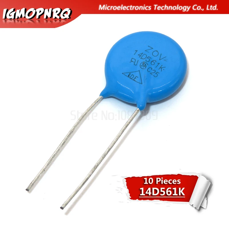 

10 шт., Варистор 14D561K, 560 в, пьезорезистор 14D561