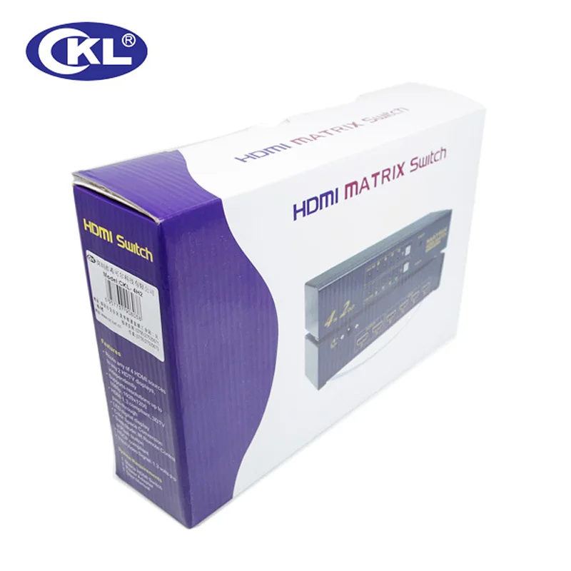 CKL-Divisor de interruptor HDMI 4 en 2, salida con Control remoto IR RS232, compatible con CKL-4H2 3D 1080P, 4x2