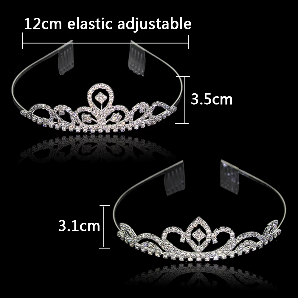 7 Style Princess Crystal Tiara Bridal Headband Kid Girl Prom Crown With Combs Party Accessories Wedding Crown Hair Jewelry Gift