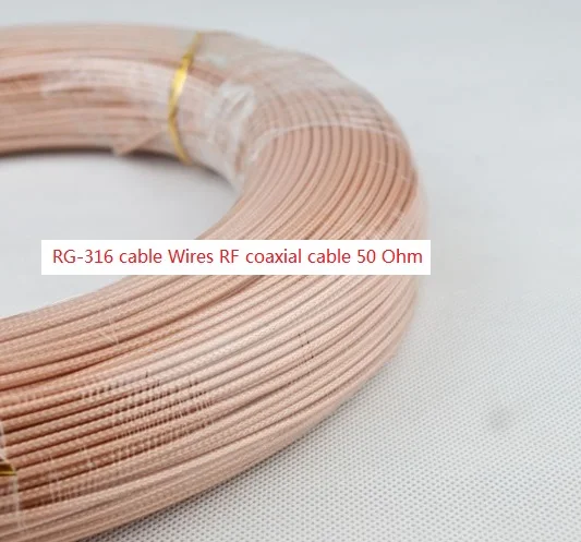 

10 meter 30 feet DIY RG316 RG-316 cable Wires RF coaxial cable 50 Ohm SMA PTFE Insulator Easy to solder