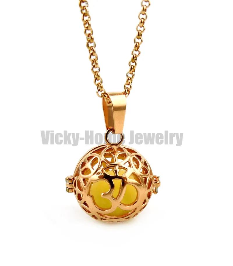 Round Steel OM Essential Oils Diffuser Locket Aromatherapy Locket Free Pads 316L Cage Locket Perfume Locket drop shipping