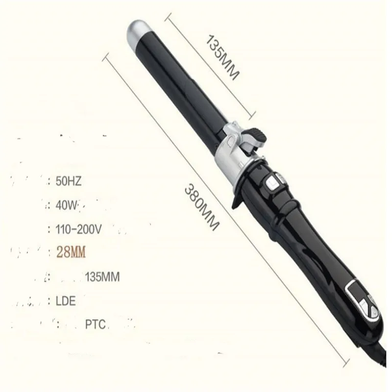 كهربائي LCD السيارات مكواة تجعيد دوارة عصا مموج الشعر نمط موجة سحرية التلقائي الدورية الأسطوانة متموجة الضفيرة تصفيفة الشعر صالون تونغ