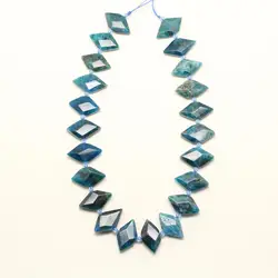 Full Strand Blue Apatite Rhombus Shape Beads,Drilled Faceted Slabs Loose Beads Bracelet Jewelry
